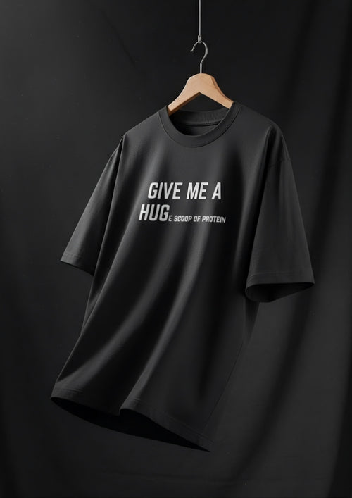 OVERSIZED GYM T-SHIRT | BLACK | ROUND NECK