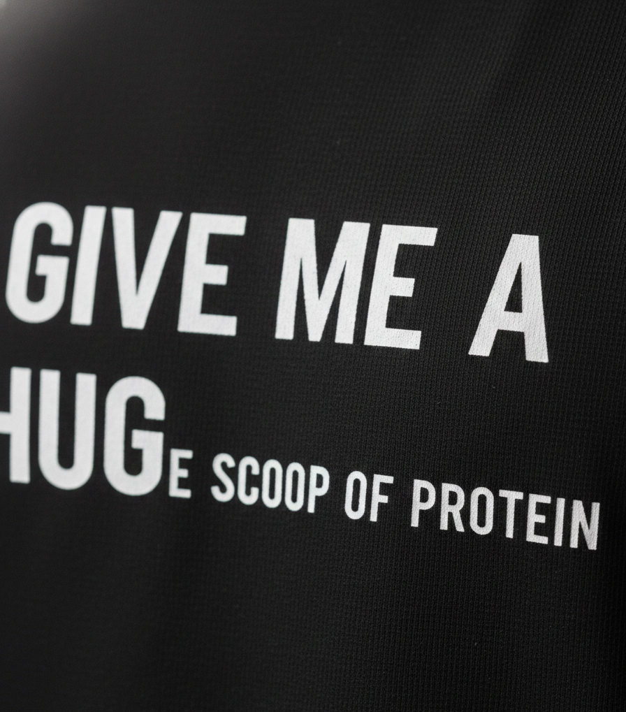 OVERSIZED GYM T-SHIRT | BLACK | ROUND NECK